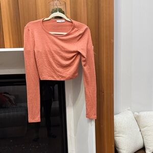 Wilfred Terracotta Long Sleeve Crop Top